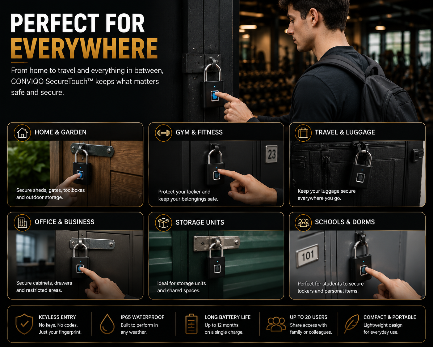 CONVIQO SecureTouch Fingerprint Lock Pro