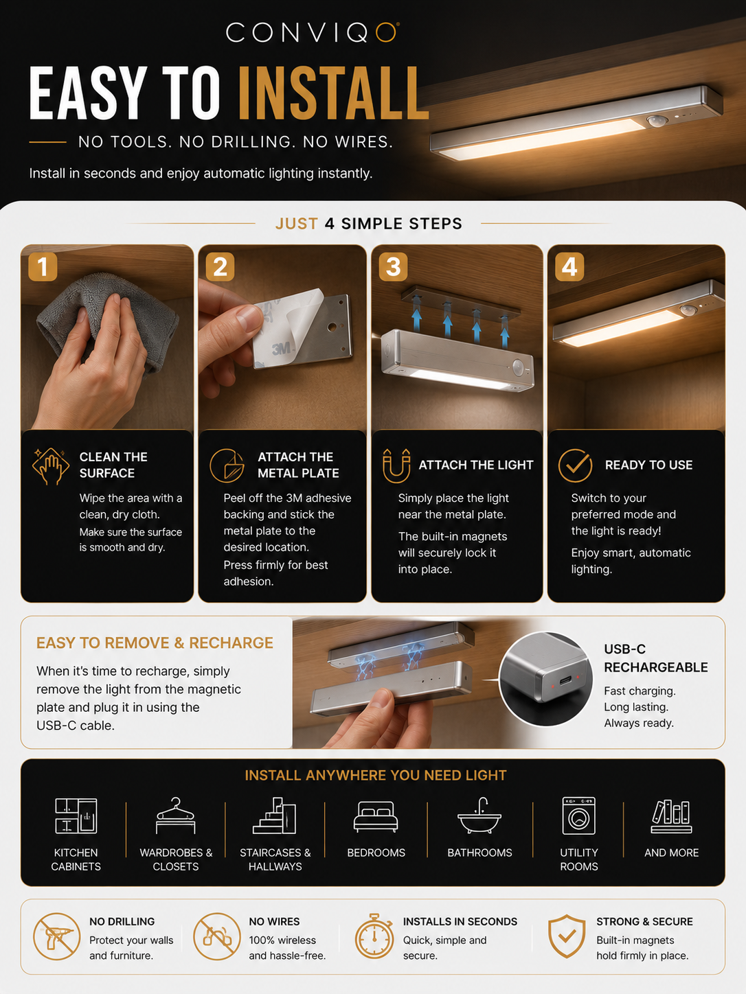 CONVIQO MotionGlow Cabinet light