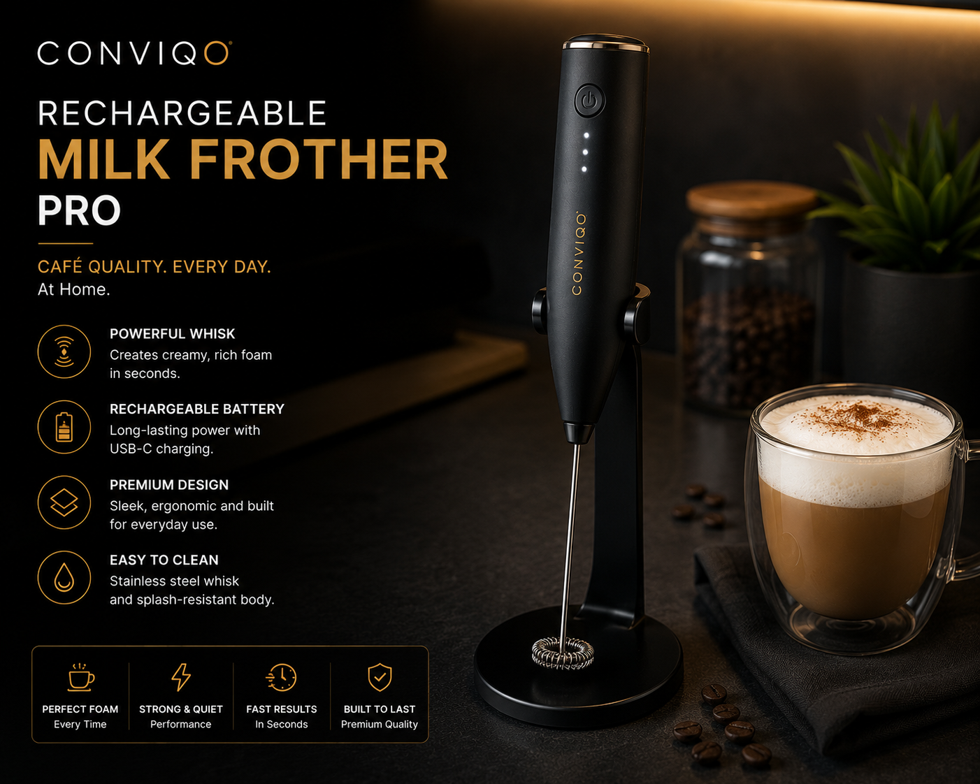 CONVIQO Rechargeable Milk Frother