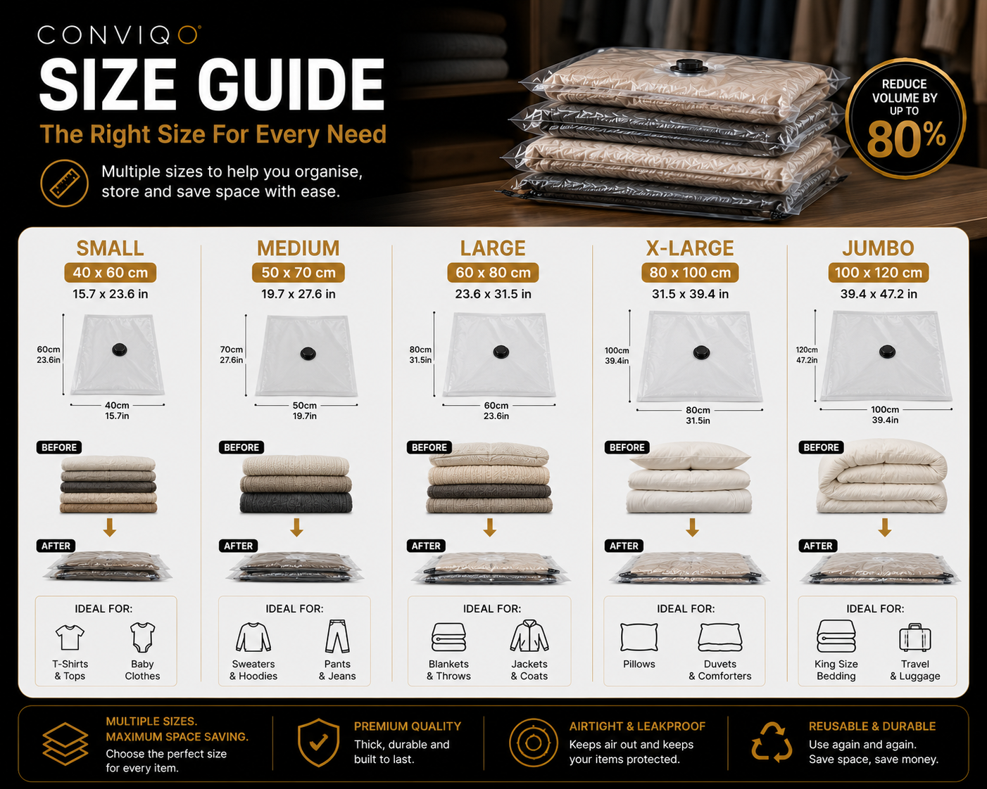 CONVIQO Vacuum Storage Bags