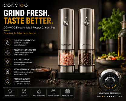 CONVIQO Electric Salt & Pepper Grinder Set