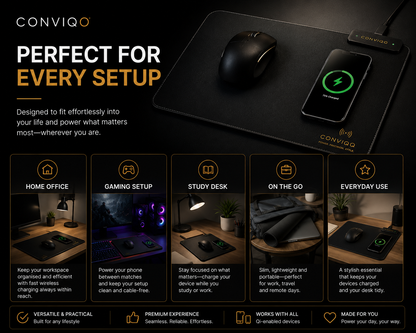 CONVIQO Wireless Charging Mouse Pad Pro