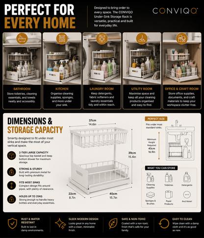 CONVIQO Under-Sink Storage Rack